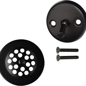 Westbrass D92-62 3-1/8" Trip Lever Bathtub and Shower Drain Kit with 2-Hole Overflow Faceplate, 1-Pack, Matte Black