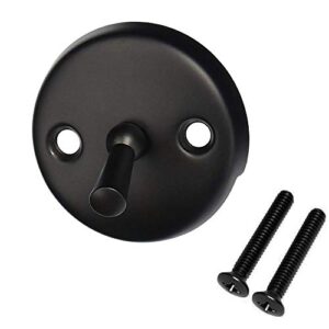 Westbrass D92-62 3-1/8" Trip Lever Bathtub and Shower Drain Kit with 2-Hole Overflow Faceplate, 1-Pack, Matte Black