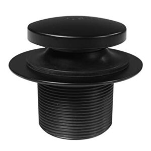 Westbrass D931K-62 1-3/8" Fine Thread Tip-Toe Bathtub Drain Plug Trim Set with One-Hole Overflow Faceplate and 1-1/2" Adapter Bushing, Matte Black