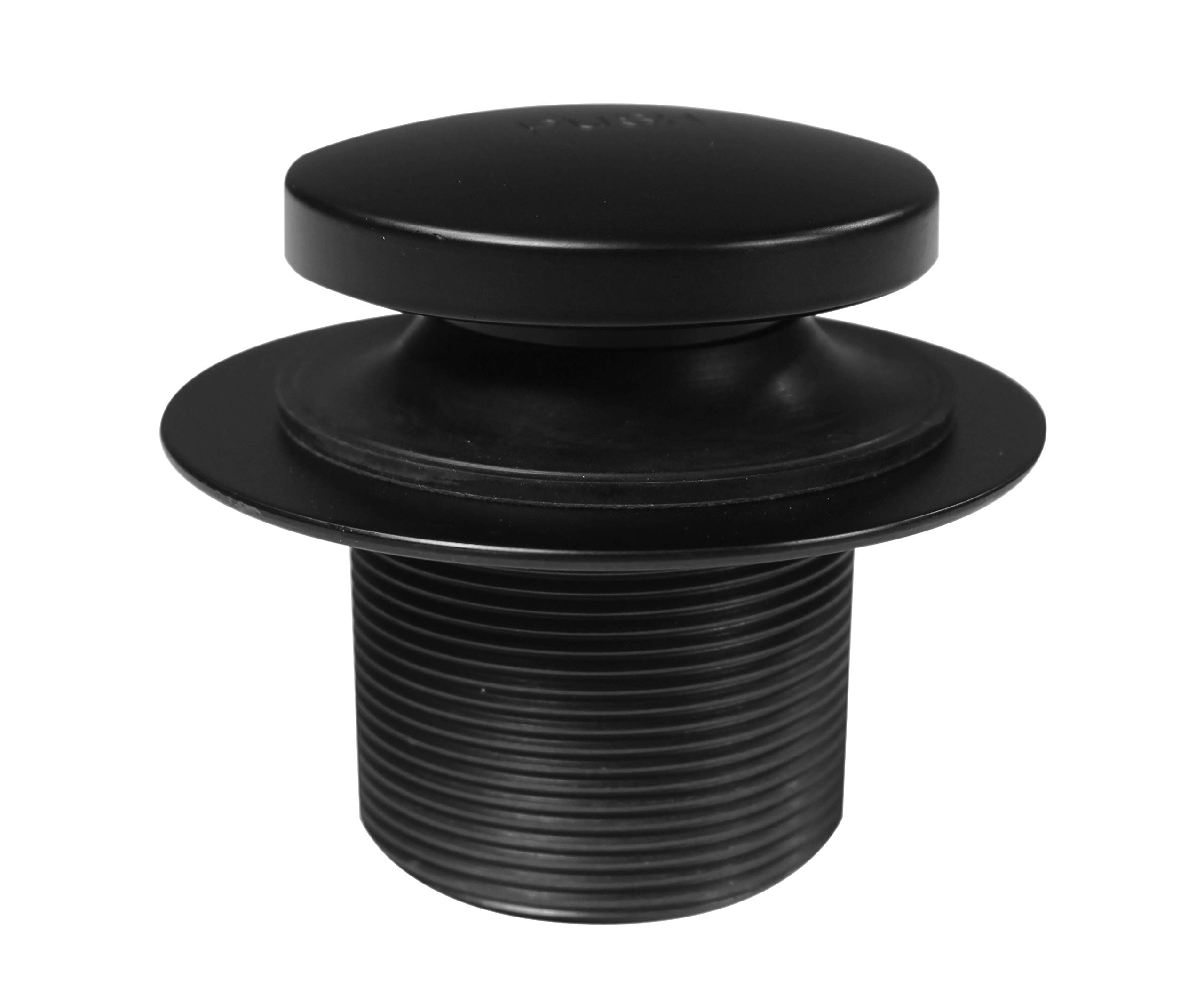 Westbrass Fine or Coarse Thread Replacement Tip-Toe Strainer Drain with 2-Hole Faceplate, Matte Black, D93K-62