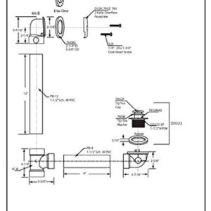 Westbrass Tip-Toe Sch. 40 ABS Bath Waste with Two-Hole Elbow, Matte Black, D4931-62