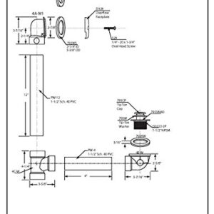 Westbrass Tip-Toe Sch. 40 PVC Bath Waste with One-Hole Elbow, Matte Black, D49321-62