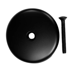 Westbrass 3-1/8" Single Hole Overflow Face Plate and Screw, Matte Black, D328-62