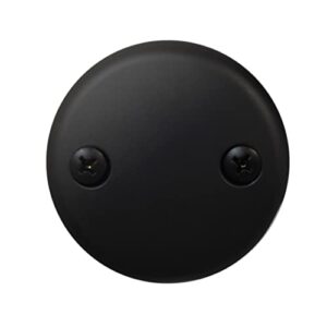 westbrass 3-1/8" two-hole overflow face plate and screws, matte black, d329-62