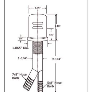 Westbrass D200-1-20 1-3/4" x 2-3/4" Solid Brass Air Gap Cap Kit, Skirted, Stainless Steel