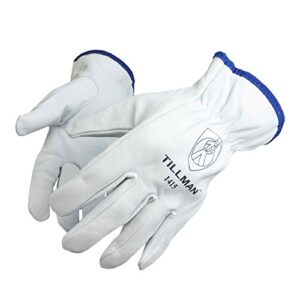 tillman 1415l top grain goatskin drivers gloves - l, white