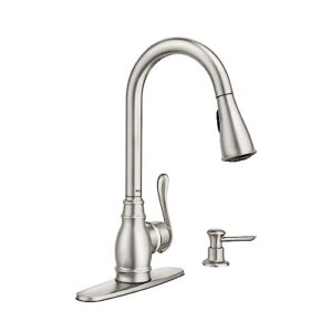 moen ca87003srs 1h srs kitchen faucet, 9, spot resist stainless