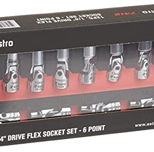 Astro Pneumatic Tool 7412 12-Piece 1/4" Drive Flex Socket Set - 6 Point - Metric