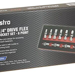 Astro Pneumatic Tool 7412 12-Piece 1/4" Drive Flex Socket Set - 6 Point - Metric