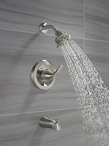 Delta Faucet Classic 13 Series Single-Function Tub and Shower Trim Kit with Single-Spray Touch-Clean Shower Head, Stainless T13220-SS (Valve Not Included)