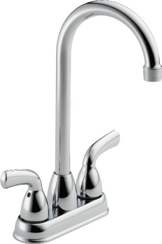 Delta Faucet Foundations Chrome Bar Faucet, Chrome Bar Sink Faucet, Wet Bar Faucets, Prep Sink Faucet, Faucet for Bar Sink, Chrome Kitchen Faucet, Chrome B28910LF