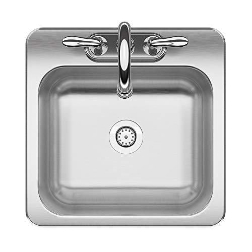 KINDRED Stainless Steel, Essentials Kit 15 x 6-inch Deep Drop-In Bar or Utility Sink in Satin, FBFS602NKIT, One Size