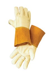 radnor x-large 12 14" russet premium grain cowhide mig welders gloves