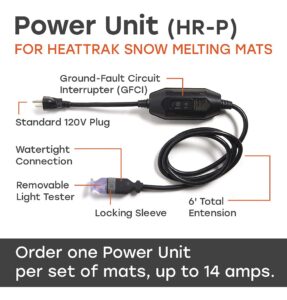 heattrak heated snow melting mats - heated outdoor mats for walkways - electric snow melting mats for decks and sidewalks - trusted no-slip snow and ice melt heated sidewalk mat (20” x 60")