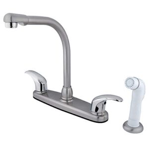 kingston brass kb717ll legacy 8-inch centerset kitchen faucet, brushed nickel/polished chrome