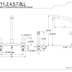 Kingston Brass KB717LL Legacy 8-Inch Centerset Kitchen Faucet, Brushed Nickel/Polished Chrome