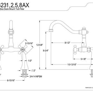 Kingston Brass KS3235AX Restoration Clawfoot Tub Faucet, Oil Rubbed Bronze