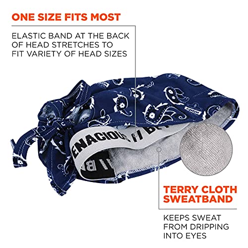 Ergodyne - 12480 Chill Its 6615 Dew Rag, Lined with Terry Cloth Sweatband, Sweat Wicking, Navy Western