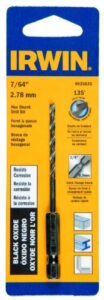 irwin tools 4935635 black oxide hex shank drill bit, 7/64-inch