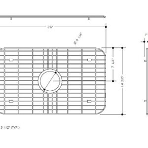 VIGO Stainless Steel Bottom Grid, 26-in. x 14.375-in.