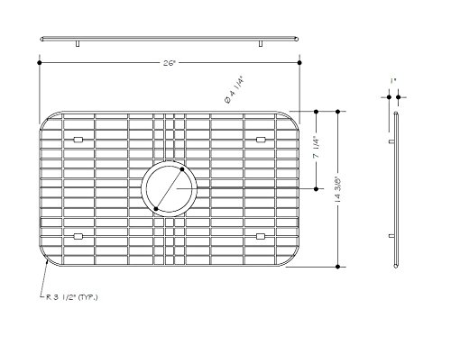 VIGO Stainless Steel Bottom Grid, 26-in. x 14.375-in.