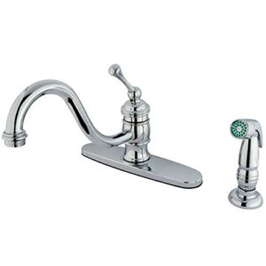 kingston brass kb3571blsp kitchen faucet, 9-1/8 inch in spout reach, polished chrome