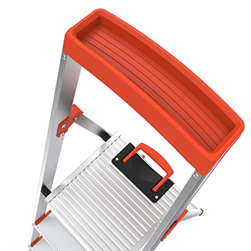 Little Giant Ladder Systems Flip N Lite 6 Foot 300 Pound Capacity Aluminum Lightweight Slim Stepladder Ladder