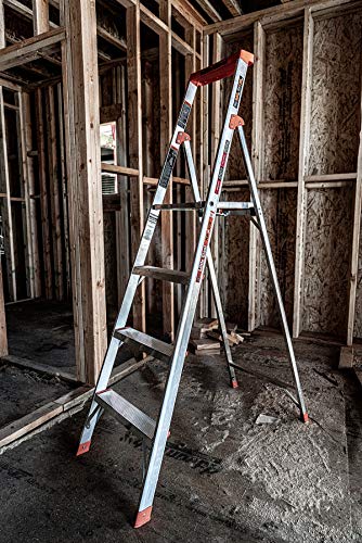 Little Giant Ladder Systems Flip N Lite 6 Foot 300 Pound Capacity Aluminum Lightweight Slim Stepladder Ladder