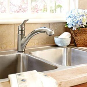 Moen, Spot Resist Stainless CA87316SRS Pullout Spray Faucet from the Renzo Collection, Size