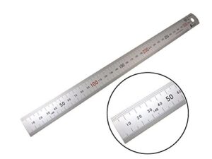 shinwa h101-c 300 mm rigid "zero glare" metric machinist ruler/rule scale .5 mm & mm markings