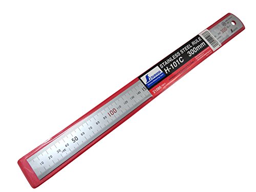 Shinwa H101-C 300 mm Rigid "Zero Glare" Metric Machinist Ruler/Rule Scale .5 mm & mm Markings