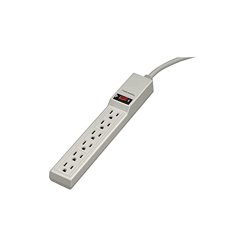 Fellowes 99000 6 Outlet Power Strip, 4-Ft Long Cord, 15 amp, Platinum