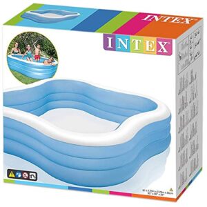 INTEX 57495EP Beach Wave Inflatable Swim Center Pool: 357 Gallon Capacity – 90" x 90" x 22" – Color May Vary