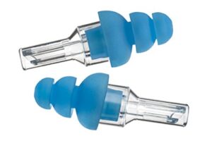 etymotic research er20 high-fidelity earplugs (concerts, musicians, airplanes, motorcycles, sensitivity and universal hearing protection) - standard, clear stem w/ blue tip