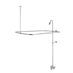 danco add-a-shower bathtub to shower conversion kit for clawfoot tubs, polished chrome, (52406)
