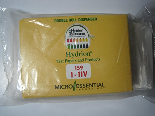 Micro Essential Lab 159 Polystyrene Hydrion Vivid Wide Range pH Test Paper Dispenser, 1 - 11 pH, Double Roll