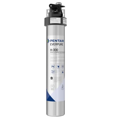 Pentair Everpure H-300 Drinking Water System, EV927076, Includes Filter Head, Filter Cartridge, All Hardware and Connectors, 300 Gallon Capacity, 0.5 Micron