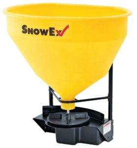 snowex sr210 3 cubic foot 12 volt wireless remote control snow and ice melt hitch mount broadcast rock salt spreader