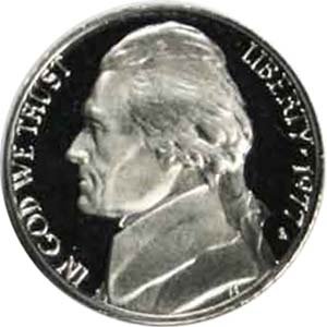1977-s jefferson nickel - proof