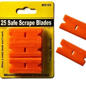 25 Plastic Double Edged Razor Blade and Titan Razor Scraper