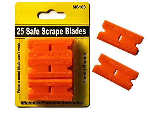 25 Plastic Double Edged Razor Blade and Titan Razor Scraper