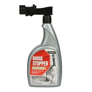 goose stopper repellent - safe & effective, all natural food grade ingredients; repels geese and ducks; easy to use hose end, 32 oz. liquid concentrate