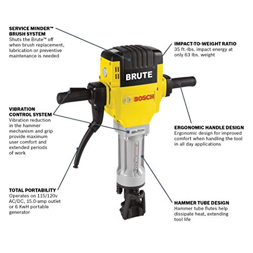 BOSCH BH2760VC 120-Volt 1-1/8 Brute Breaker Hammer, Yellow/Black