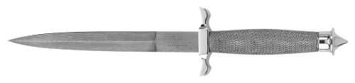 Gil HIbben Silver Shadow Damascus Steel Knife with Sheath