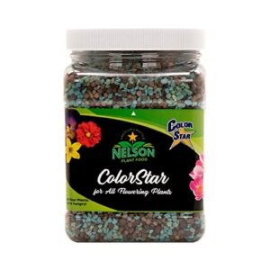 nelson plant foods colorstar outdoor & indoor plant fertilizer - nutrient-dense plant food to increase bloom size & quantity - 4-5 months of feeding (2 lb.)