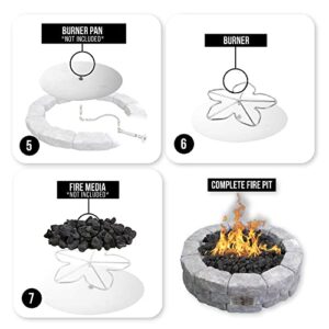 Spotix HPC Round Match Lit Fire Pit Burner Kit (FPS30HCKIT-NG-MSCB) with 30-Inch Stainless Steel Burner, Natural Gas, Polished Chrome, with Flange, Key, Valve, Flex Line and Fittings