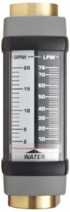 hedland h705b-010 flowmeter, brass, for use with water, 1 - 10 gpm flow range, 3/4" npt female