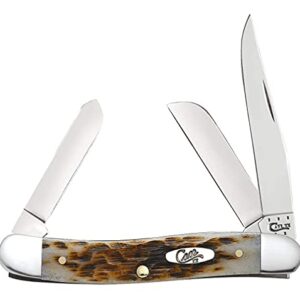 Case Medium Amber Bone SS Stockman Pocket Knife