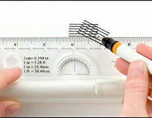 Acurit Rolling Ruler - A Must Have 4-in-1 Tool for Any Artist, Perfect for Illustrations, Drawings, Measurements, Line and Angle Drawing, & More! - Single