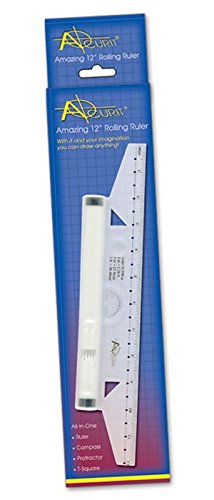 Acurit Rolling Ruler - A Must Have 4-in-1 Tool for Any Artist, Perfect for Illustrations, Drawings, Measurements, Line and Angle Drawing, & More! - Single